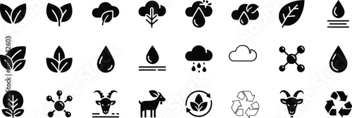 Ecology nature icon set Vector
