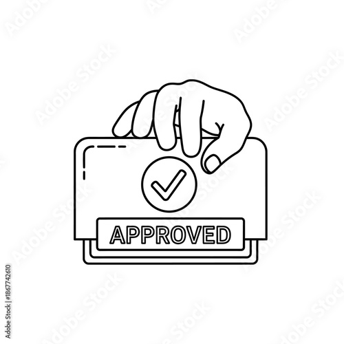 Hands Holding Approved Voting Ballot with Checkmark for Election or Voting Concept