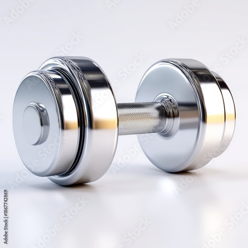 Shiny Chrome Metallic Dumbbell for Fitness and Weightlifting