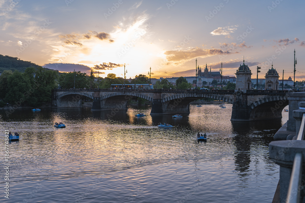 Fototapeta premium Prague, Czechia 06.26.2026 - Prague during Sunset, Dusk