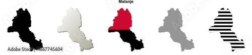 Malanje blank outline map set