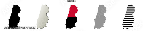 Namibe blank outline map set