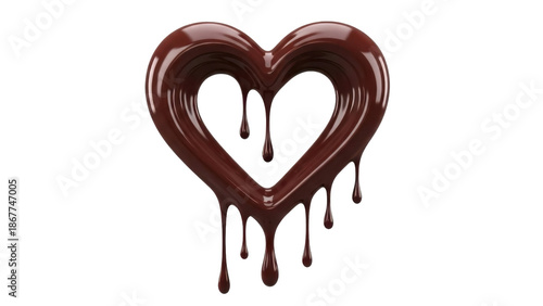 Chocolate Dripping Heart on a Transparent PNG Image