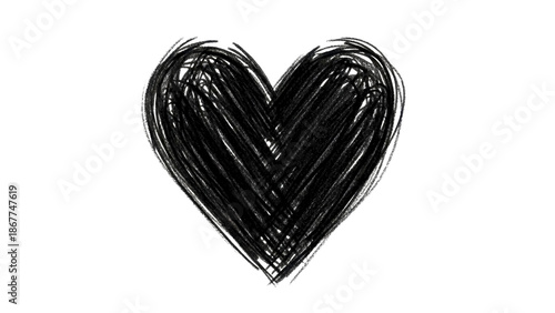 Drawn Heart on Transparent Background, PNG Image, Valentine's Day
