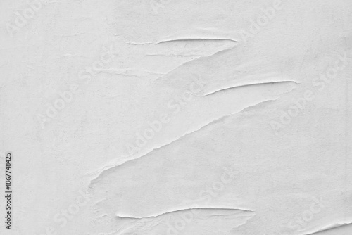 Old ripped torn blank white fly posters textures backgrounds grunge creased crumpled paper vintage collage placards empty space for text