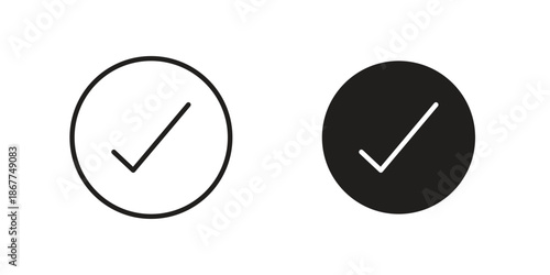 Choice icons in line art and flat black clipart design style