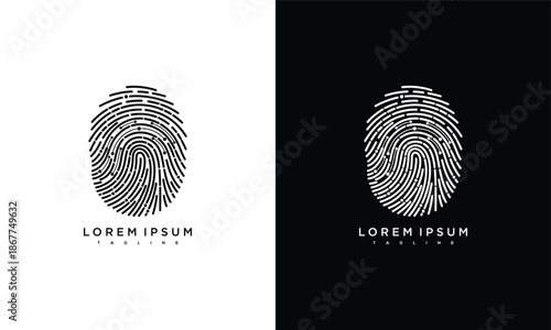 Fingerprint Illustration on Contrasting Backgrounds