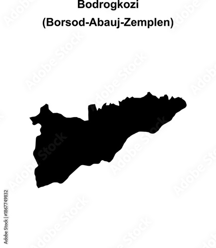 Bodrogkozi district blank outline map