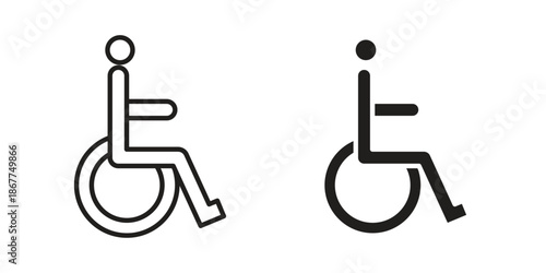 Disable icons in line art and flat black clipart design style
