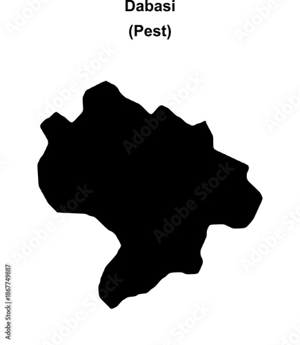 Dabasi district blank outline map