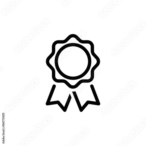 Simple Icon of a Ribbon Award Badge for Recognition and Achievement