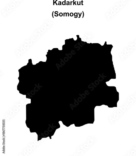 Kadarkut district blank outline map