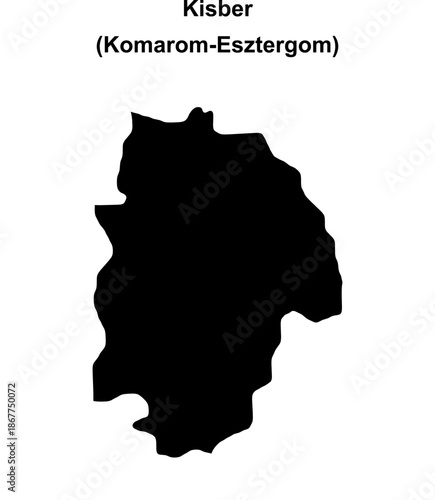Kisber district blank outline map