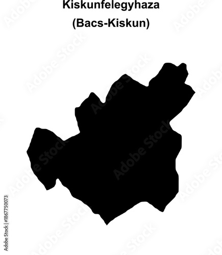 Kiskunfelegyhaza district blank outline map