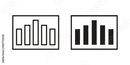 Dashboard icons in line art and flat black clipart design style