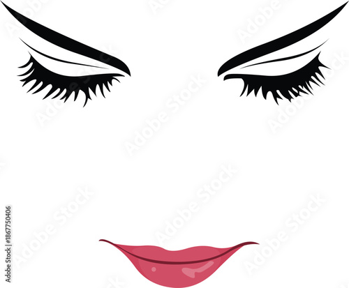 Eyes and lips makeup beauty face