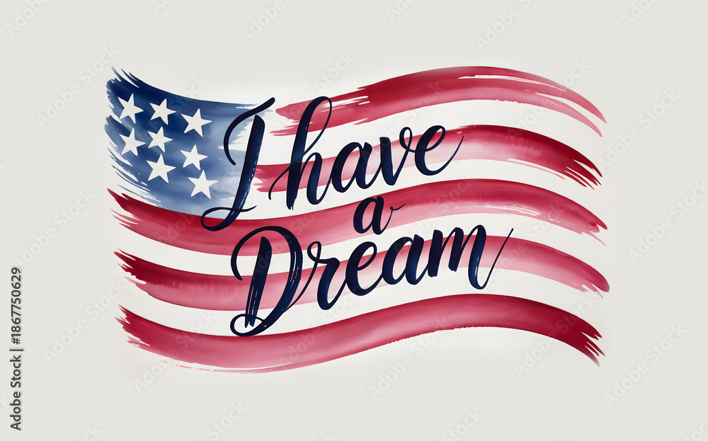 Fototapeta premium I Have a Dream typography in artistic writing style symbolizing equality and civil rights