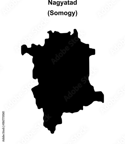 Nagyatad district blank outline map
