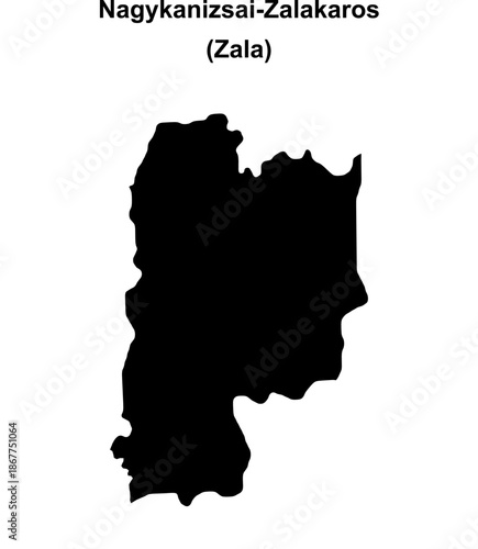 Nagykanizsai-Zalakaros district blank outline map