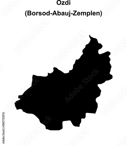 Ozdi district blank outline map