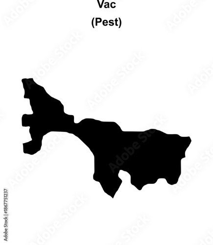 Vac district blank outline map