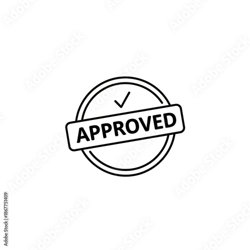 Verified and Approved Badge Icon for Official Documentation or Certification