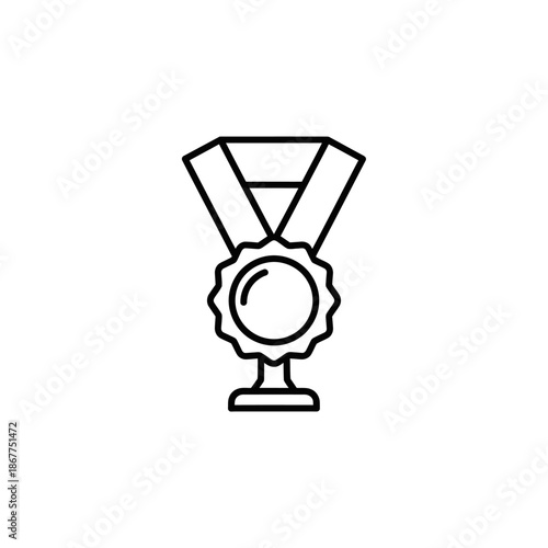 Victory Medal Award with Ribbon and Badge for Achievement and Excellence