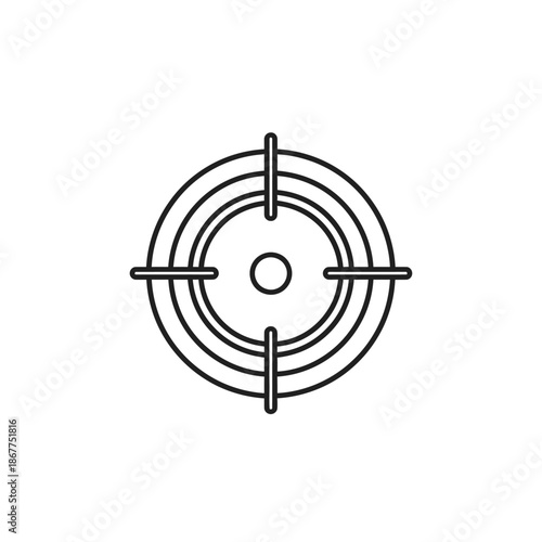 Minimalist Target Crosshair Icon for Precision Aim and Focus in Design