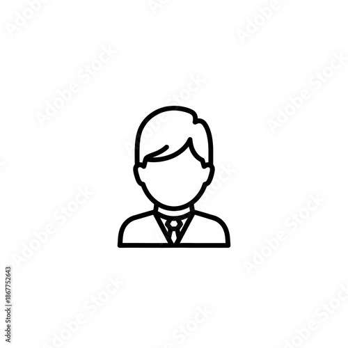 Professional Businessman Portrait with Formal Suit and Tie in Minimalist Style