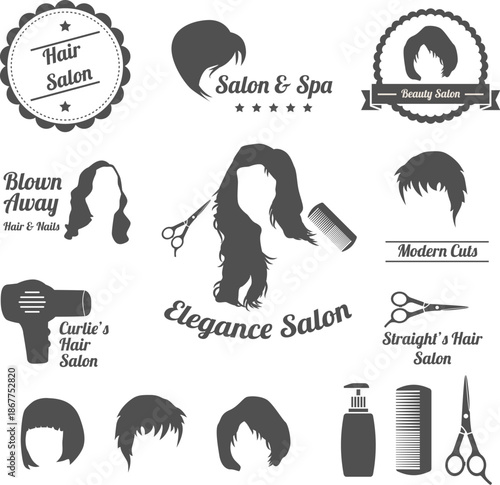 Various Hair Salon and beauty haircut