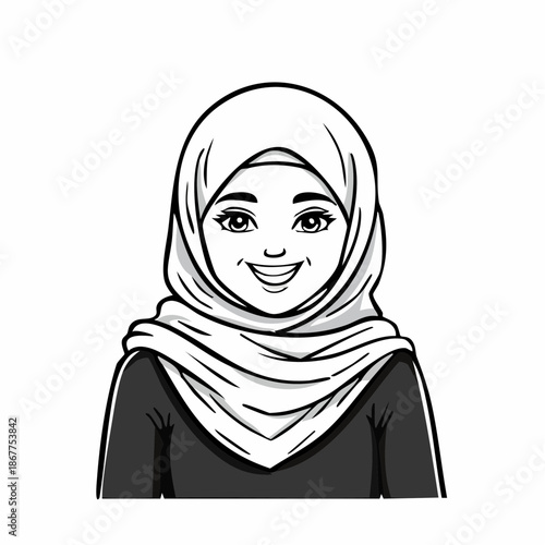 hijab muslim woman illustration