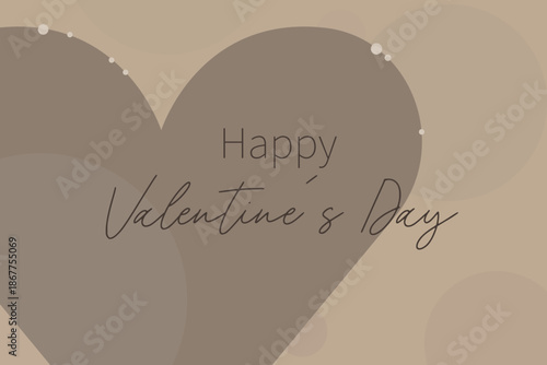 Minimal Valentine’s Day Heart Background in Neutral Beige Tones