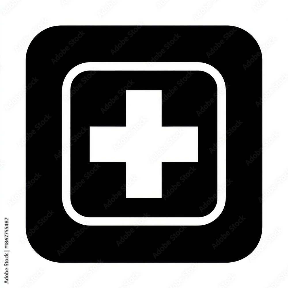 Fototapeta premium healthcare black and white vector icon