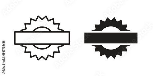 Stamp icons in line art and flat black clipart design style