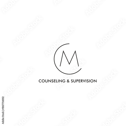 Custom CM / MC Monogram – Feminine Botanical Vector Logo