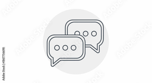 Communication concept represented by two speech bubbles icon.