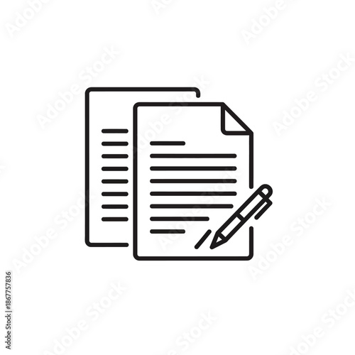 Close-up of Handwriting on Document with Pen for Business or Education Use