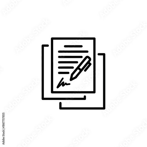 Close-up of Handwritten Document with Pen on Paper for Office and Business Use