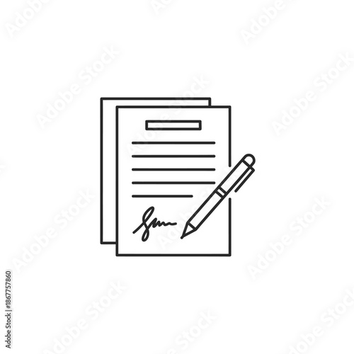 Close-Up of Signed Document with Pen and Paper for Professional or Legal Use