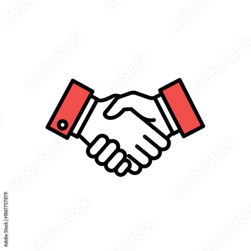Close-up of Two Handshake Collaboration Symbol in Business Agreement Concept