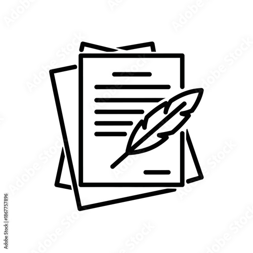 Creative Writing Concept with Pen and Paper for Literature and Poetry Projects