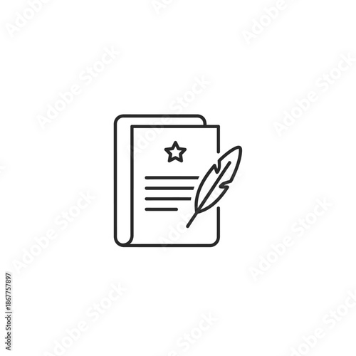 Creative Writing Concept with Notebook and Quill Pen for Inspiration