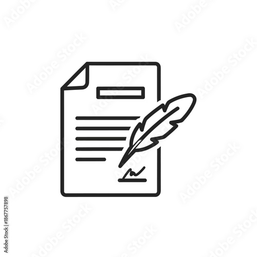 Creative Writing Concept with Quill and Paper for Artistic Composition