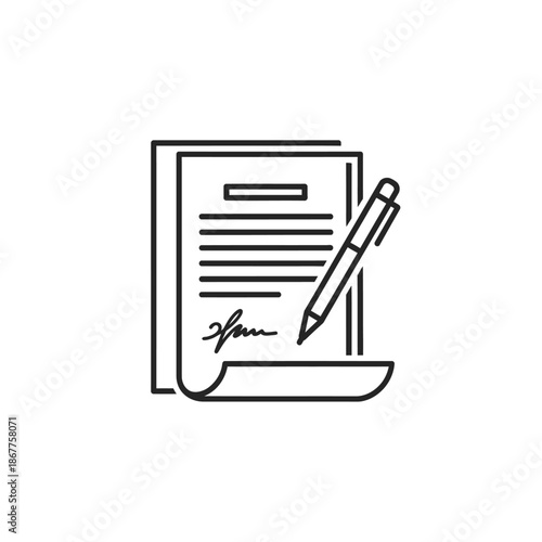 Document Signing and Pen on Paper for Business and Legal Agreements