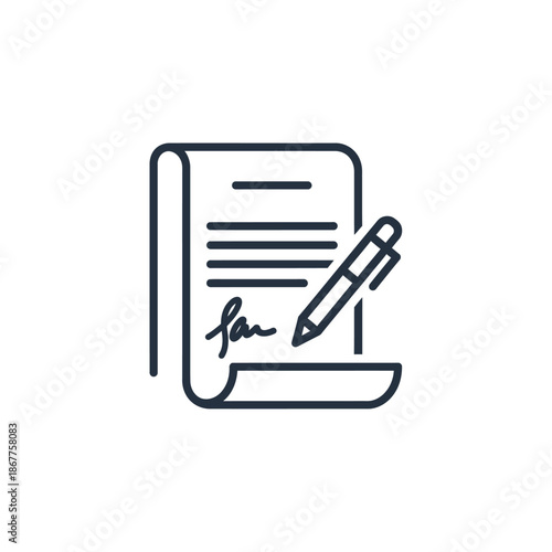 Document Signing and Writing Concept for Business and Legal Processes