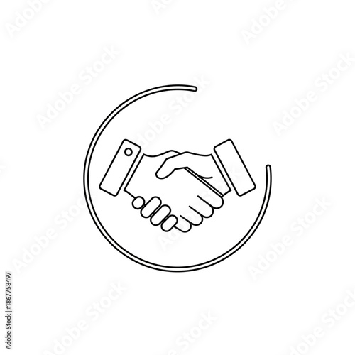 Handshake Icon Representing Business Agreement and Partnership Concept