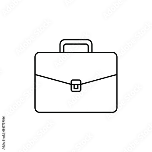 Minimalist Line Art Illustration of a Briefcase for Business and Workplace Themes