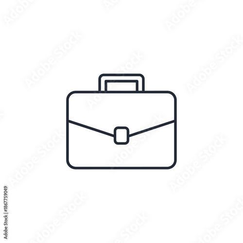 Minimalist Line Art Illustration of Business Briefcase for Professional Use
