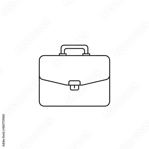 Minimalist Line Art of a Business Briefcase for Professional and Corporate Usage