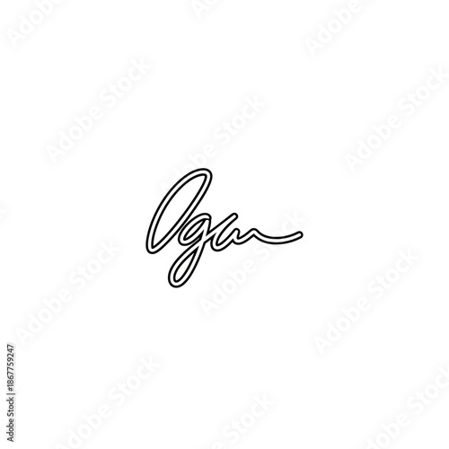 Minimalist Signature Logo Design on White Background for Branding